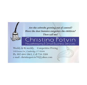C Potvin Cleaning Custom Business Cards Design