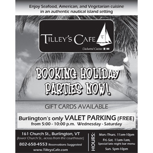 Tilley's Cafe Book Your Holiday Party Ad Design