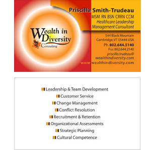 Wealth in Diversity Custom Business Card Design