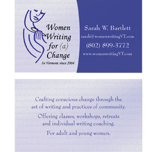 Women Writing Business Card Design