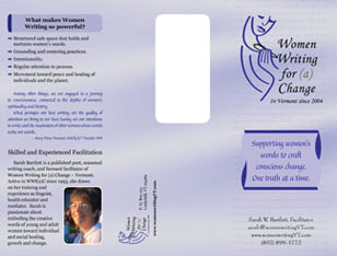 Women Writing for Change Brochure Design