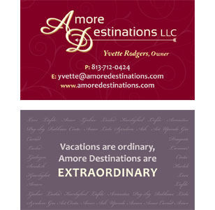 Amore Destinations Travel Business Card Design