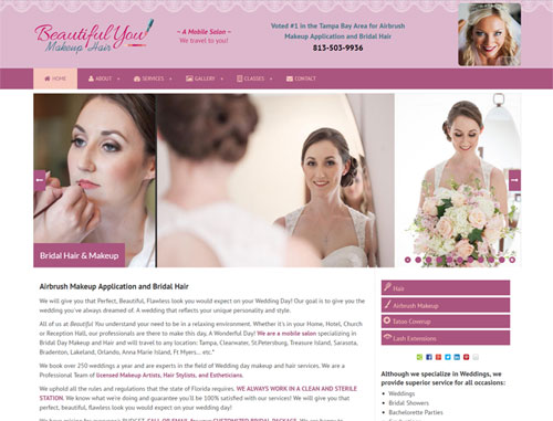 Beautiful You Makeup & Hair Website