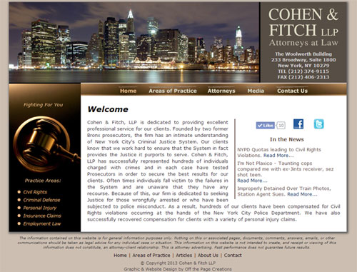 Cohen Fitch Legal Website