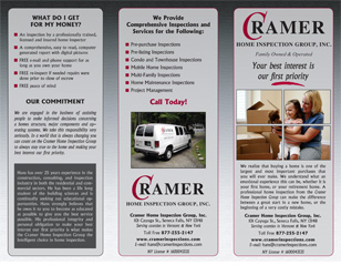 Cramer Home Inspection Tri-fold Brochure Design