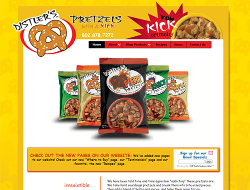 Distlers Pretzels Website