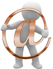 3d character holding email symbol