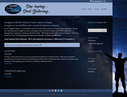 Stop Hoping Start Believing Blog Site