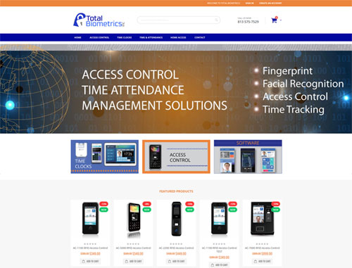 Total Biometrics Ecommerce Website