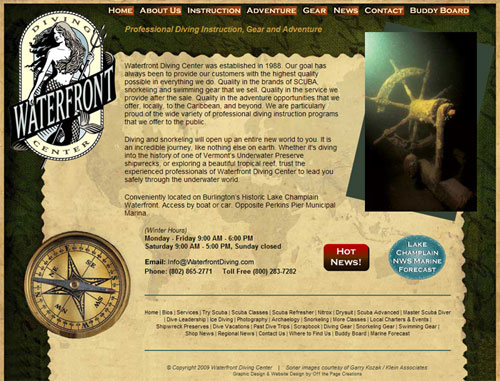 Waterfront Diving Website