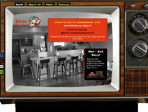 Ebisu Sushi Shack Restaurant Website