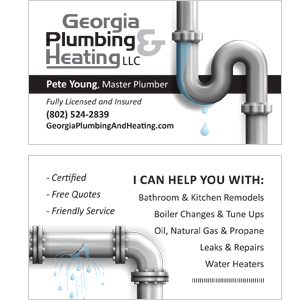 Georgia Plumbing Business Cards