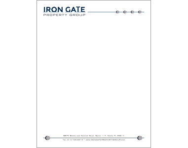 IronGate Property Management Letterhead Design