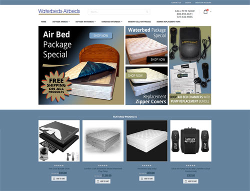 Waterbeds-Airbeds Ecommerce Website