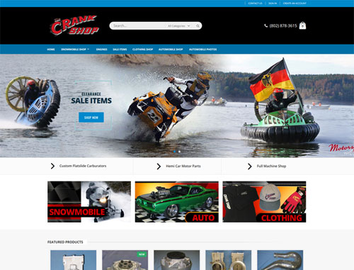 The Crank Shop Ecommerce Website