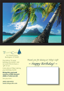 Tilleys Restaurant Postcard Design