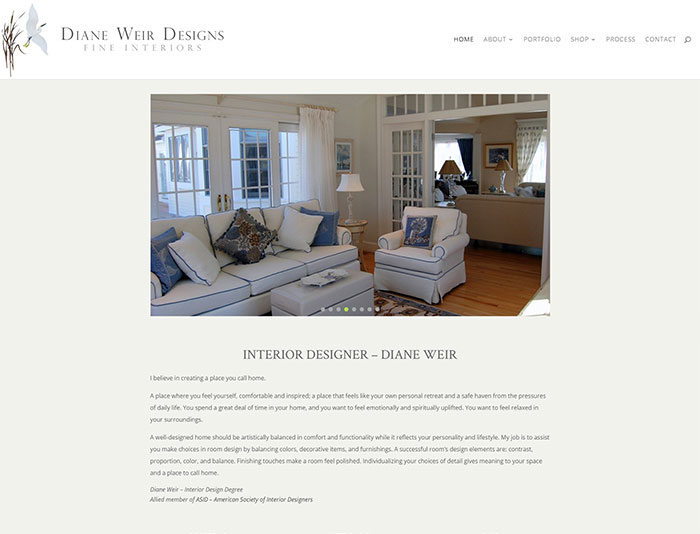 Diane Weir Interior Designer Website