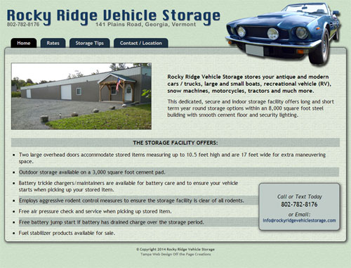 Rocky Ridge Vehicle Storage Website