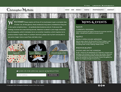 Christopher McBride Maple Site