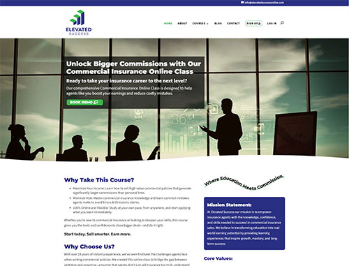 Elevated Success Online Insurance Course Website