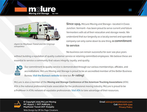 Mclure Moving Website